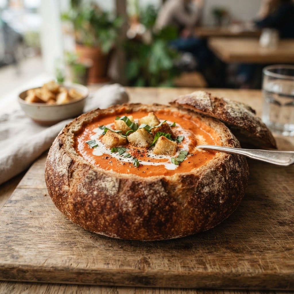 Creamy Tomato Soup (bread bowl)