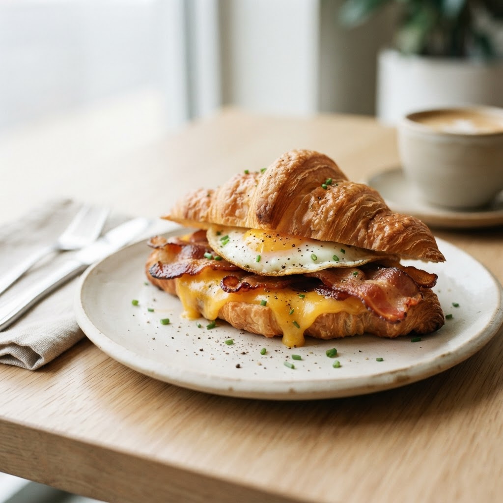 Bacon, Egg & Cheese on Croissant