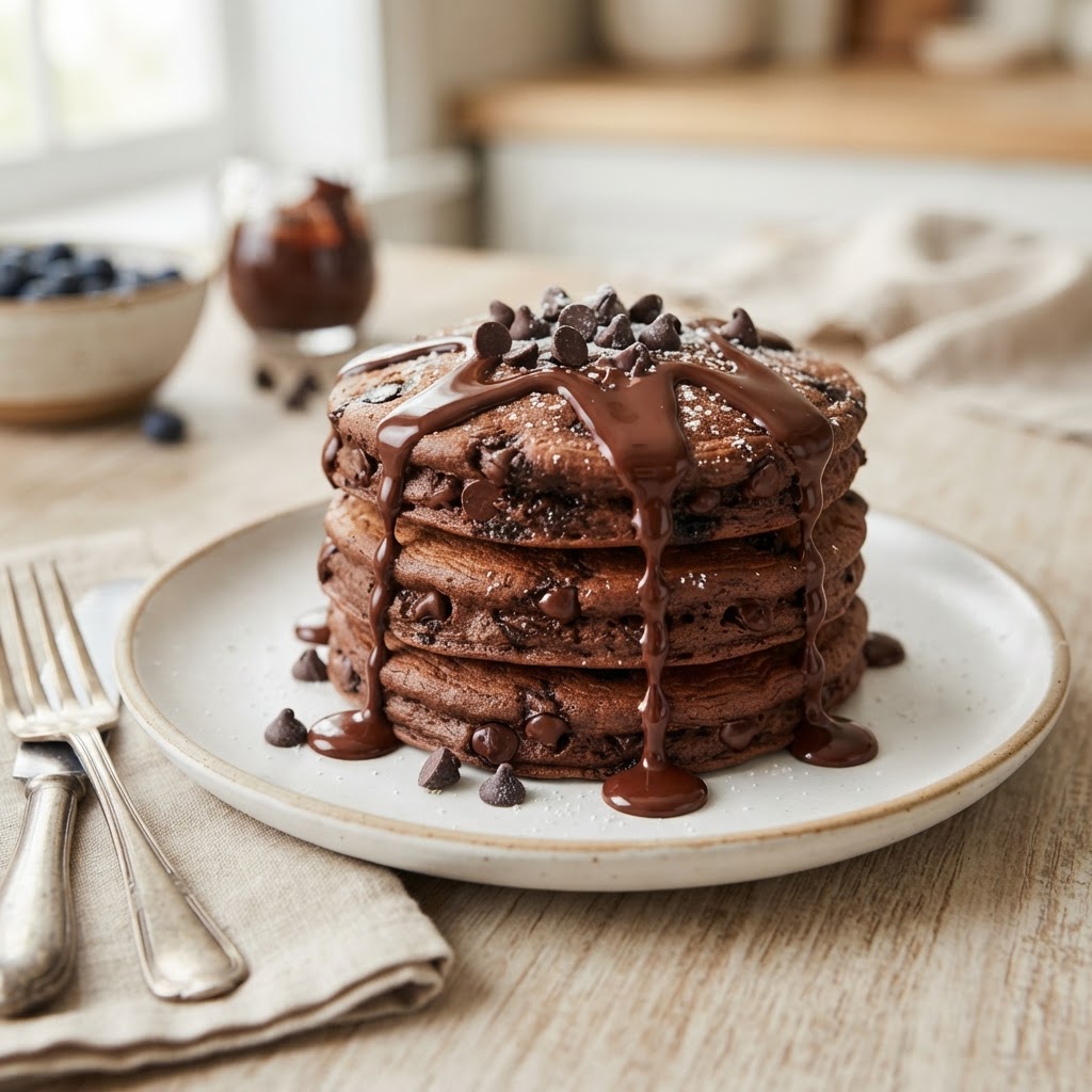 Chocolate Chocolate Chip Pancakes (3)