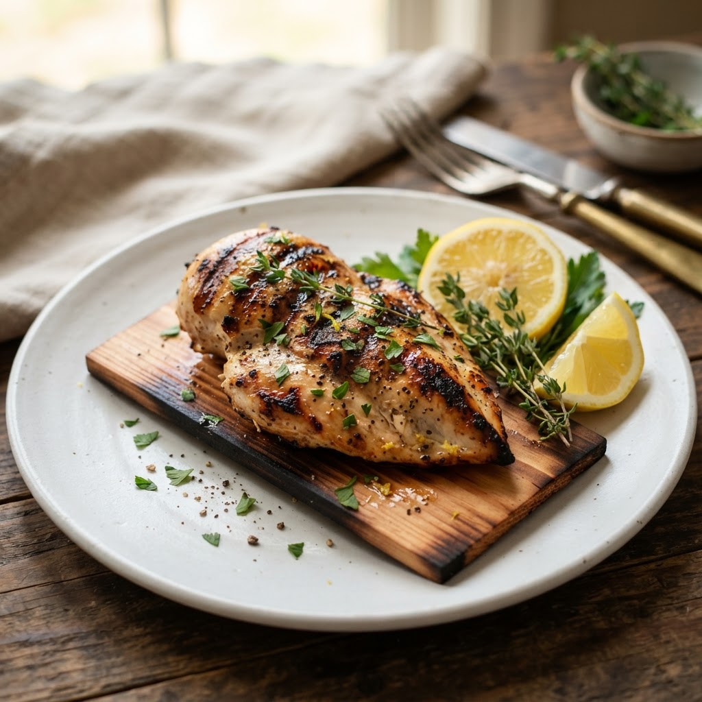 Cedar Grilled Lemon Chicken