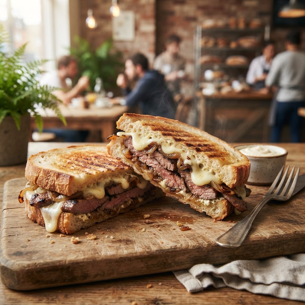 Steak & White Cheddar Panini