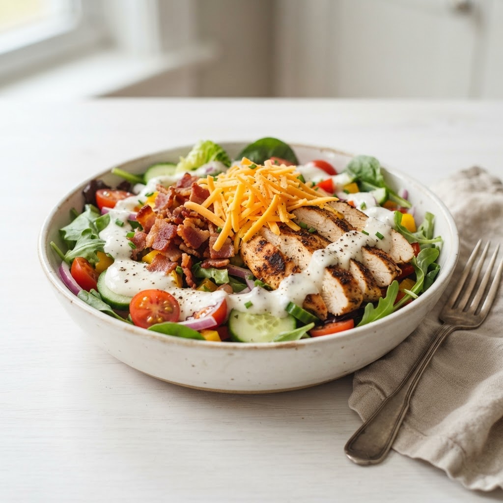 Bacon Cheddar Ranch Salad w/ Grilled Chicken