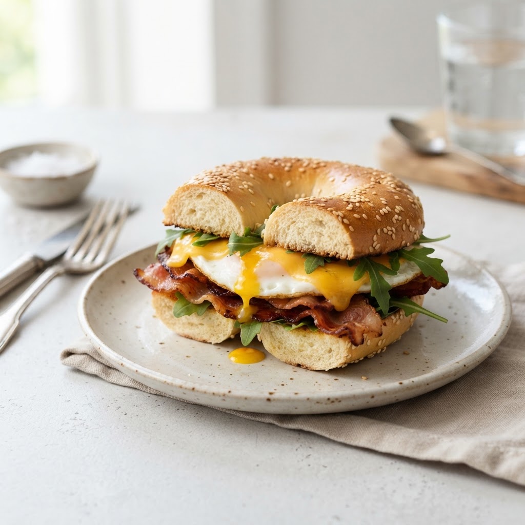 Bagel Breakfast Sandwich — Bacon