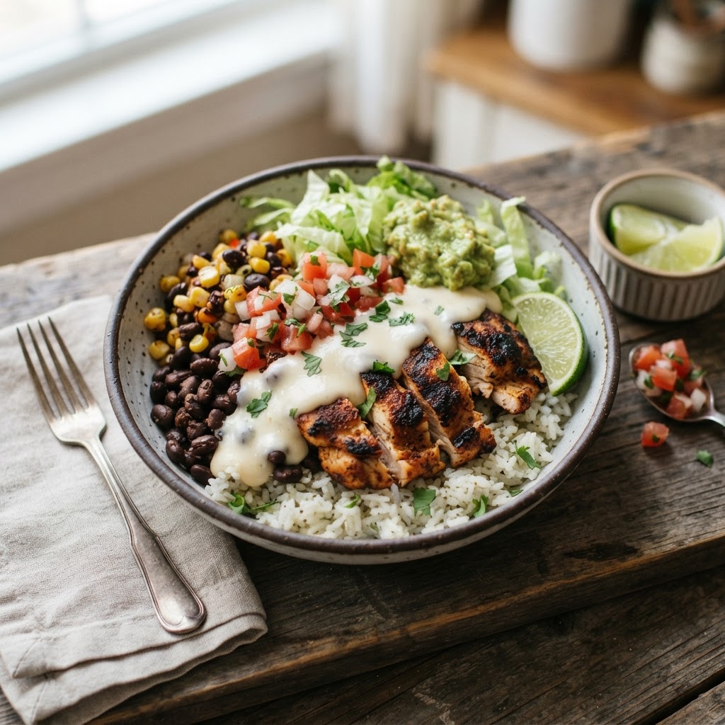 Chicken Queso Bowl
