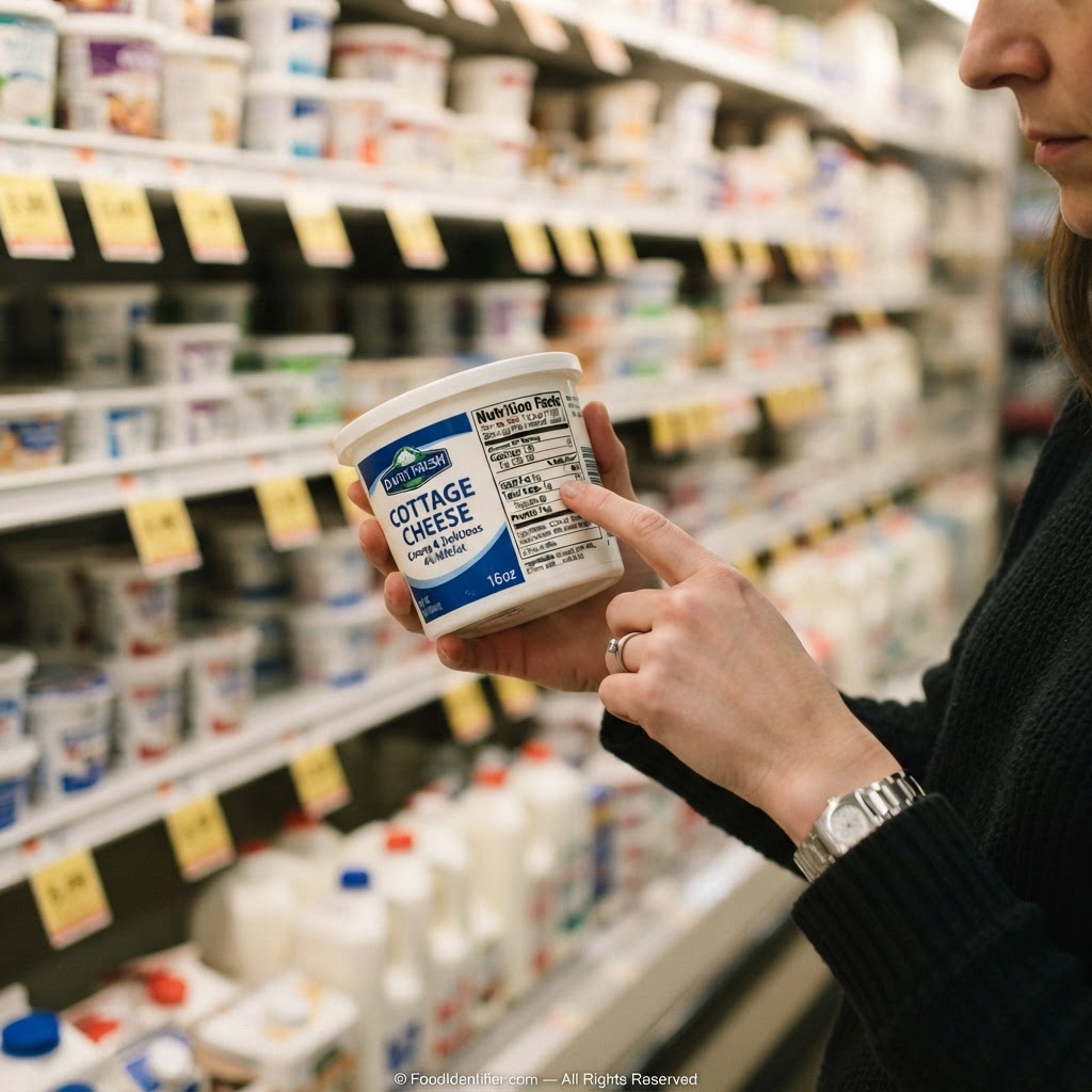 Check the sodium line — a cup of cottage cheese can carry 700 to 900mg, a third of a day's budget.