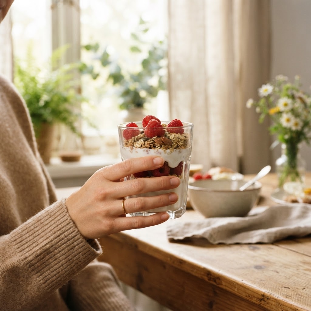 Raspberries and oats — a breakfast that starts the day with a third of your fiber.