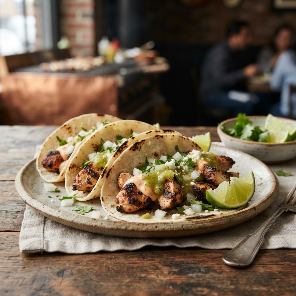 Street Style Chicken Tacos (3) Flour