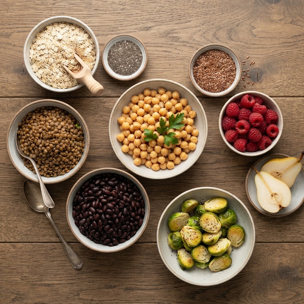 High-fiber foods — oats, lentils, beans, chia seeds that boost GLP-1