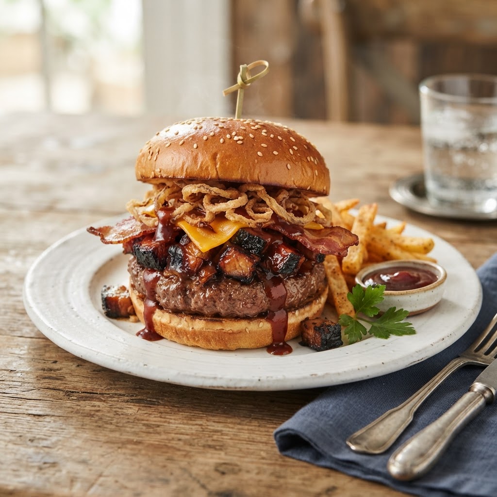 BBQ Burnt Ends 'N Bacon Burger