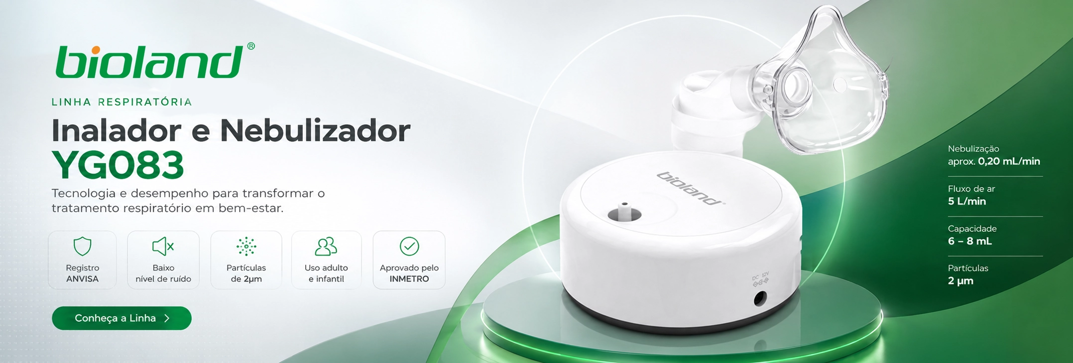Bioland Linha Respiratória - Inalador e Nebulizador YG083