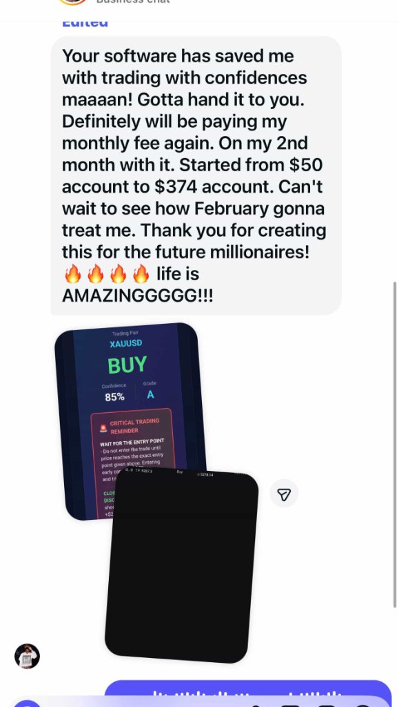 Member turned $50 into $374 using Trade AI