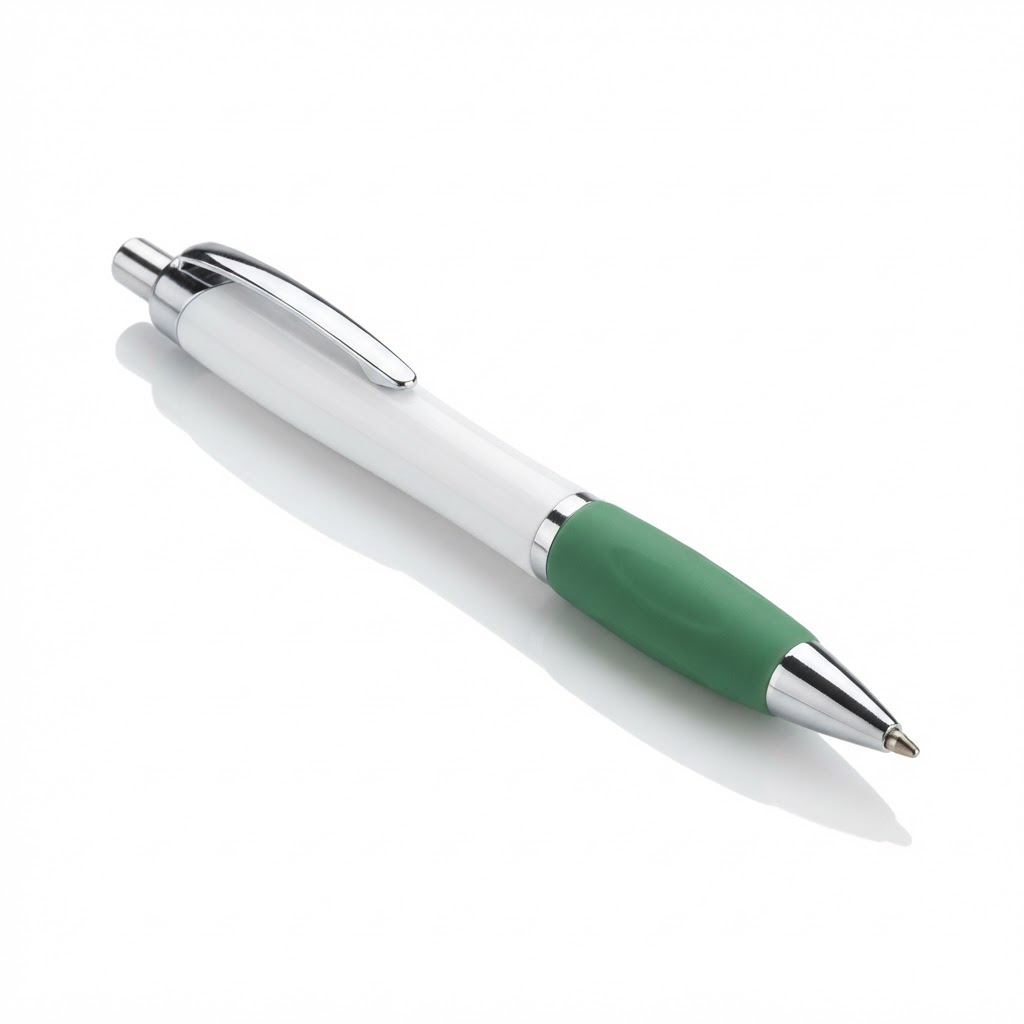 Green grip printed logo pen