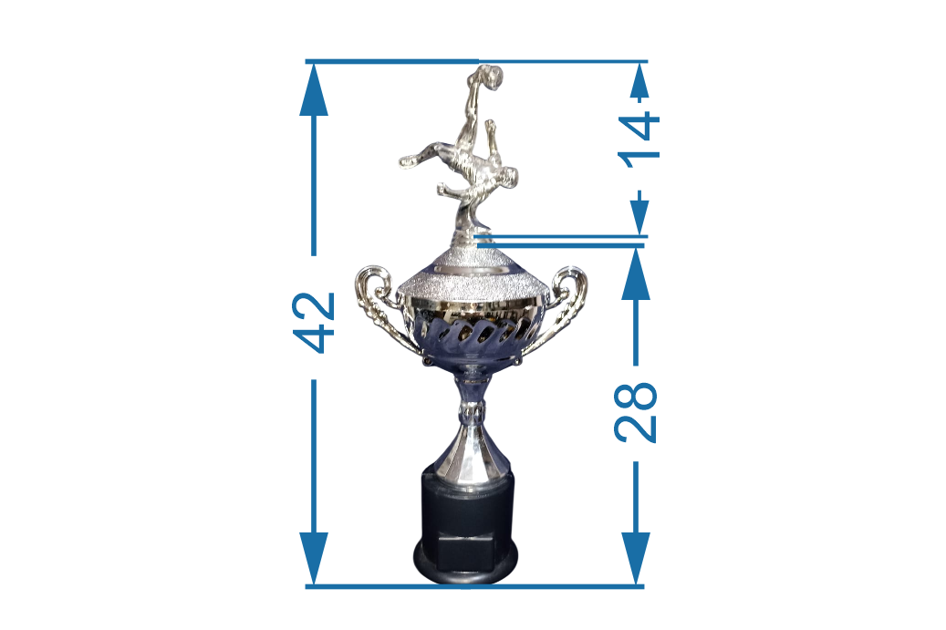 K121 COPA PLASTICA "MISTY silver" ALT. 28cm PLATA (aleg.no incluida)
