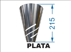 LASER CONO LISO PLATA 20cm CHICA