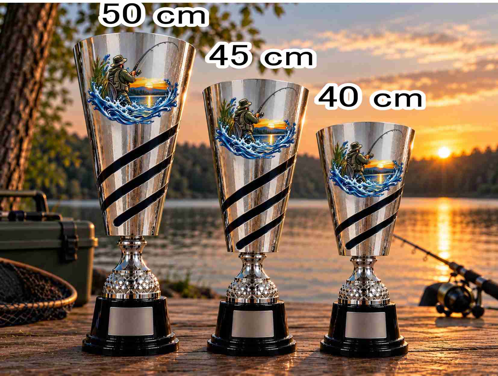 KC4353 COMBO PESCA VARIADA GRABADO LASER UV METALICAS PLATA
