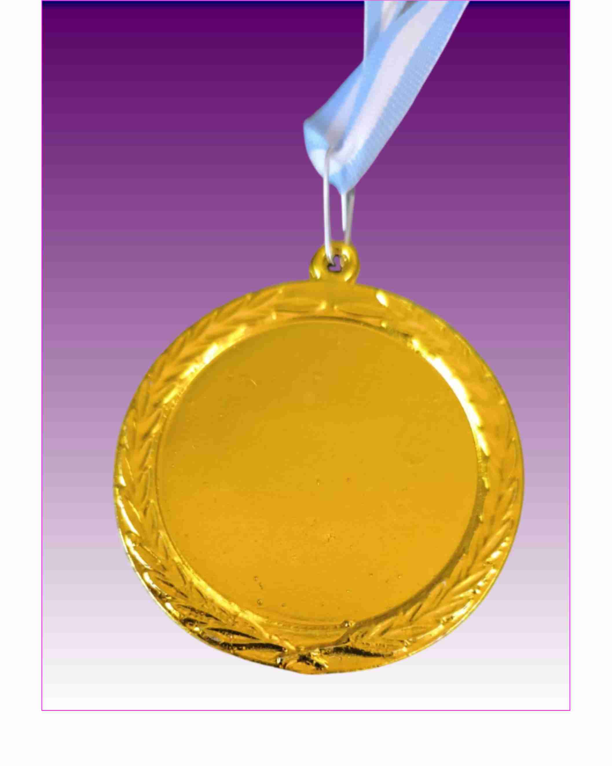 MEDALLA PLASTICA METALIZADA CON CINTA INCLUIDA Ø55mm porta centro Ø48mm