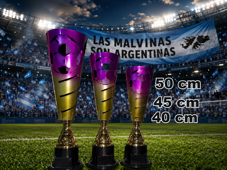 KC4400GR COMBO COPA LASER FUTBOL METALICA DORADA Y ROSA FEMENINO