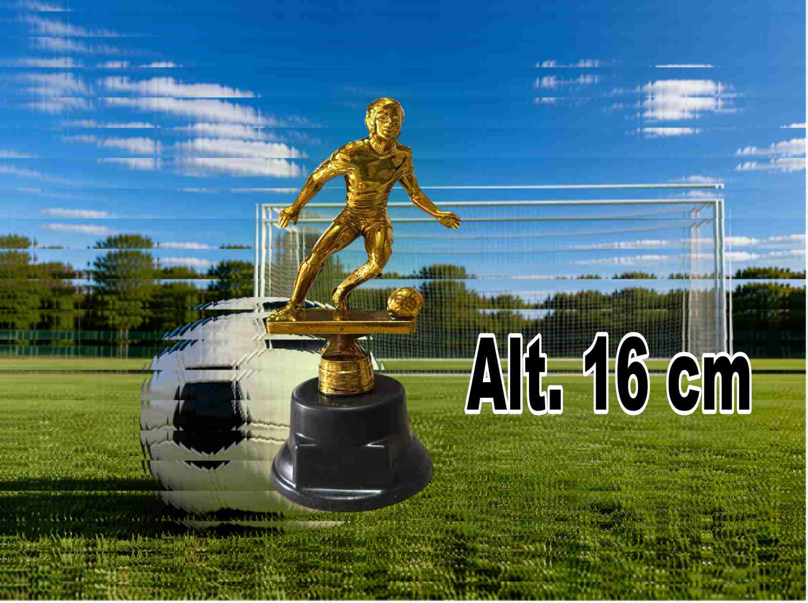 TROFEO FUTBOL Alt.16 CM ORO
