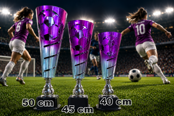 KC4400PR COMBO COPA LASER FUTBOL METALICA PLATEADA Y ROSA FEMENINO