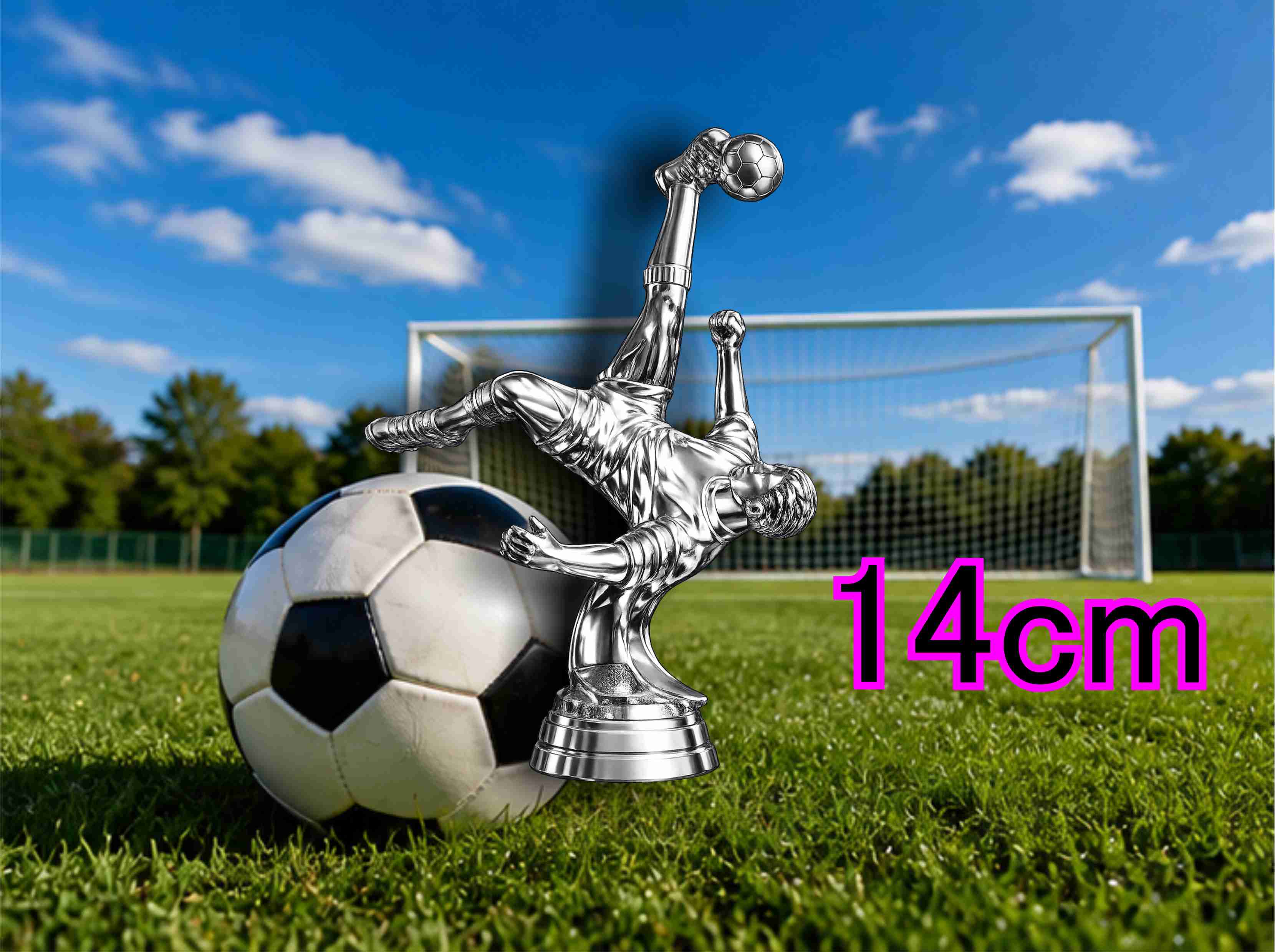 AFC14 ALEGORIA FUTBOL CHILENA 14 Cm PLATEADA
