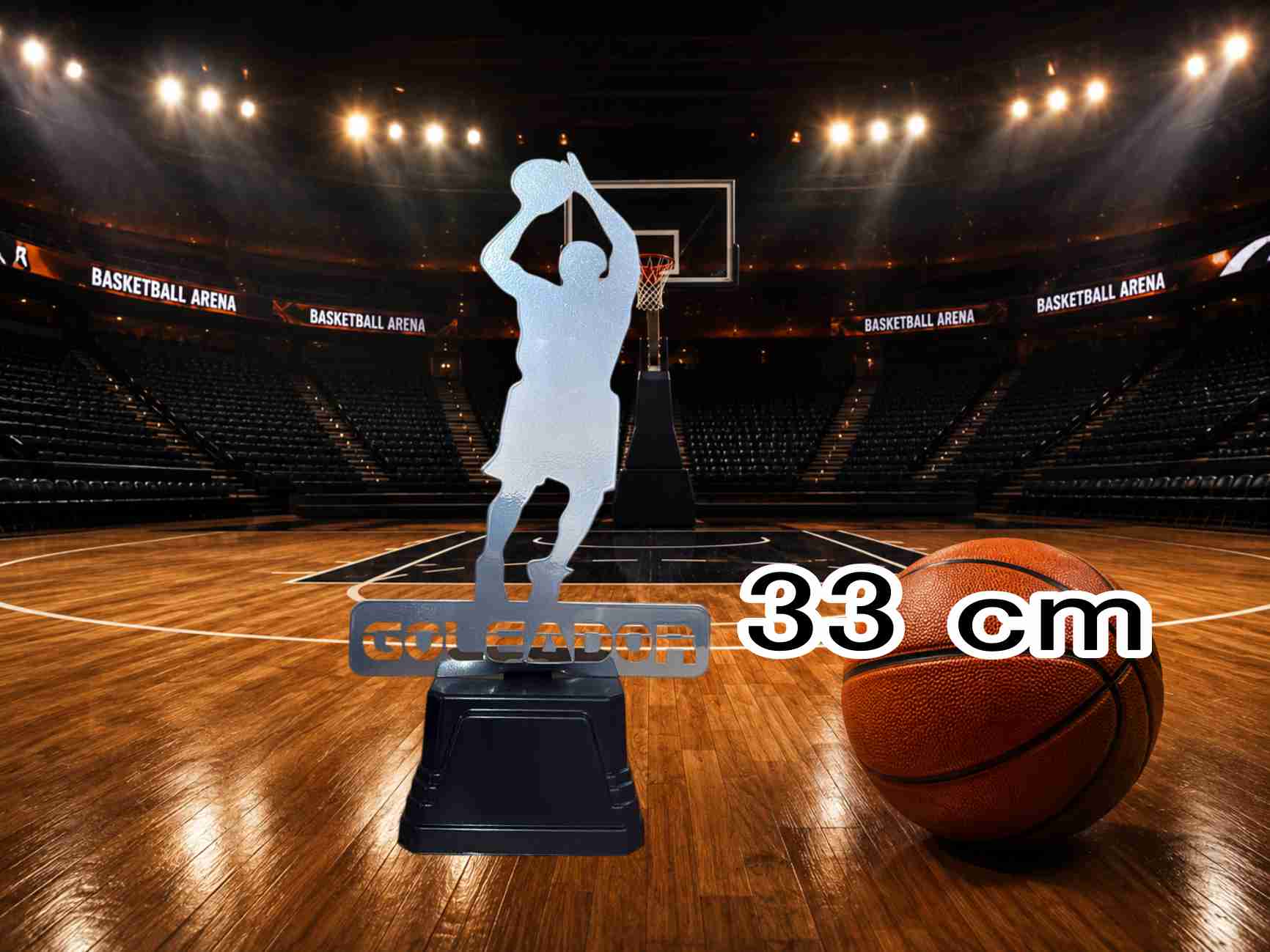 K4307 GOLEADOR BASQUET 32 CM PLATA