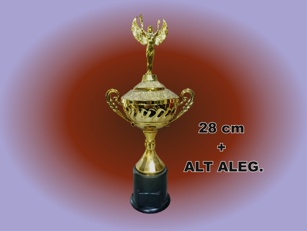 K120 COPA PLASTICA "MISTY gold " ALT. 28cm ORO (aleg.no incluida)