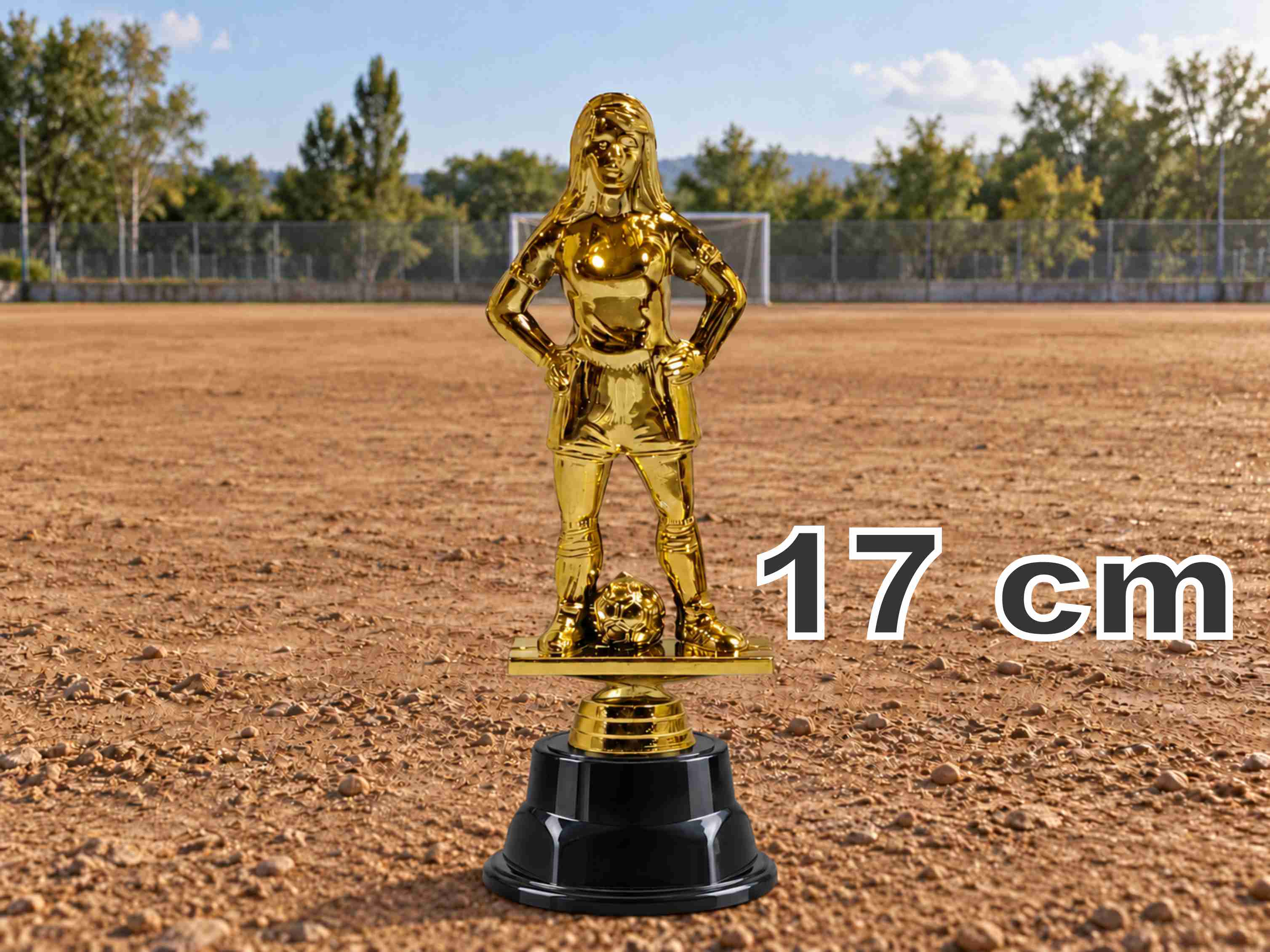 TROFEO FUTBOL FEMENINO 17 CM Alt. ORO