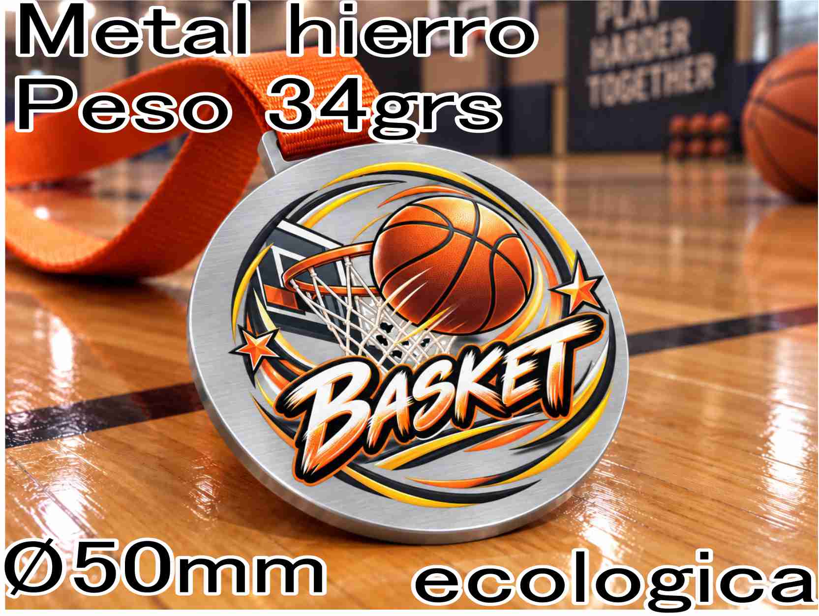 MZ BASQUET UV -Peso 34 grs- Metalica - ECOLOGICA (no usamos galvanoplastia) cinta sin cargo