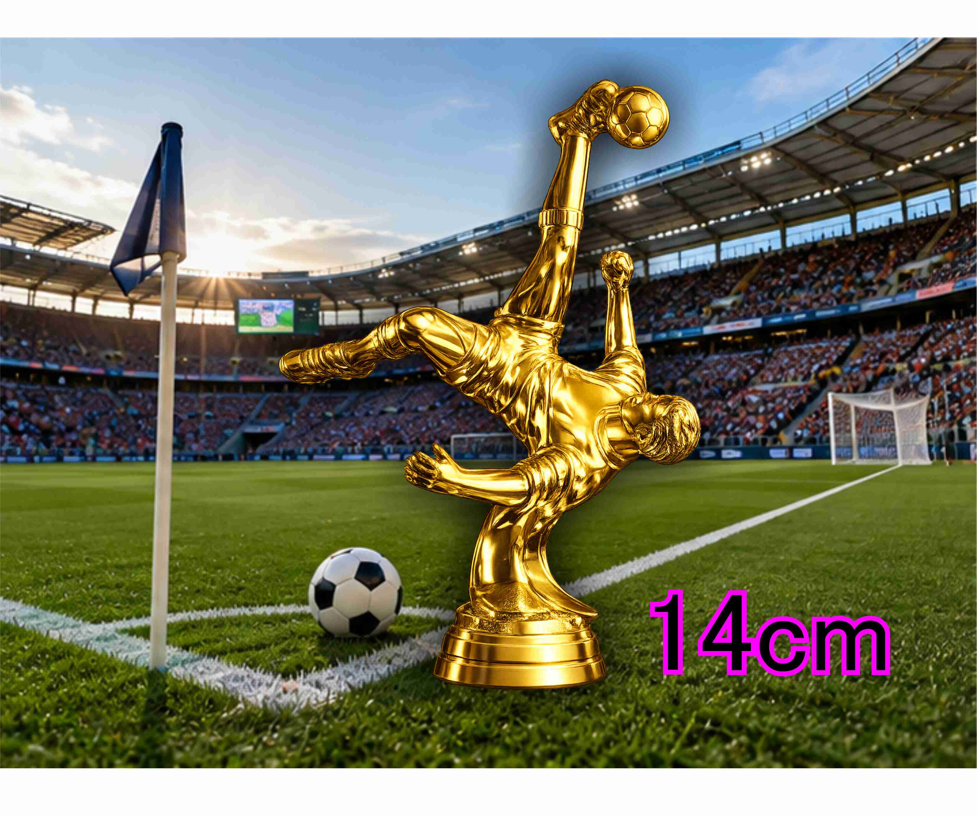AAFC14 ALEGORIA FUTBOL CHILENA 14 Cm DORADA