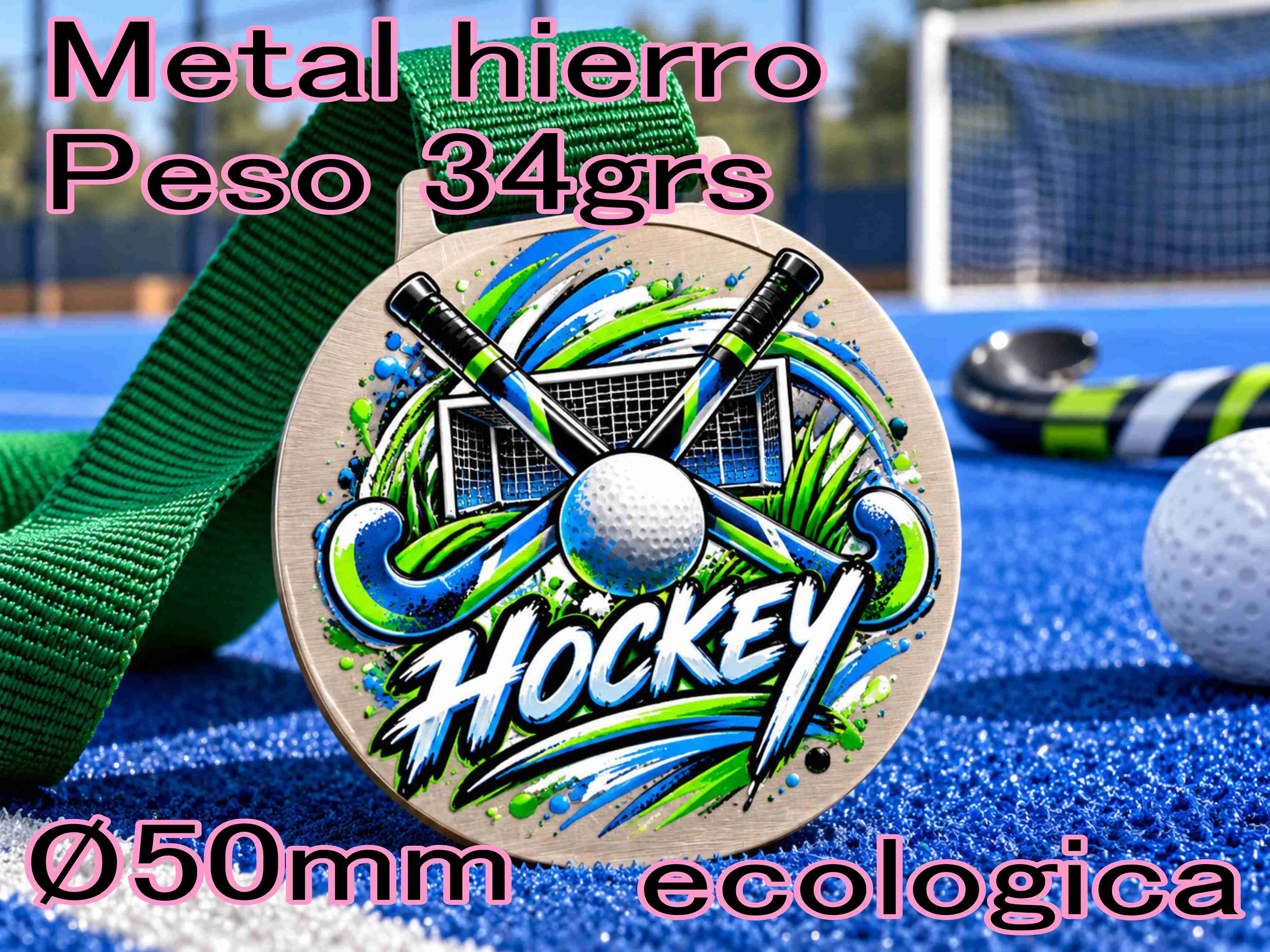 MZ HOCKEY UV -Peso 34 grs- Metalica - ECOLOGICA (no usamos galvanoplastia) cinta color sin cargo