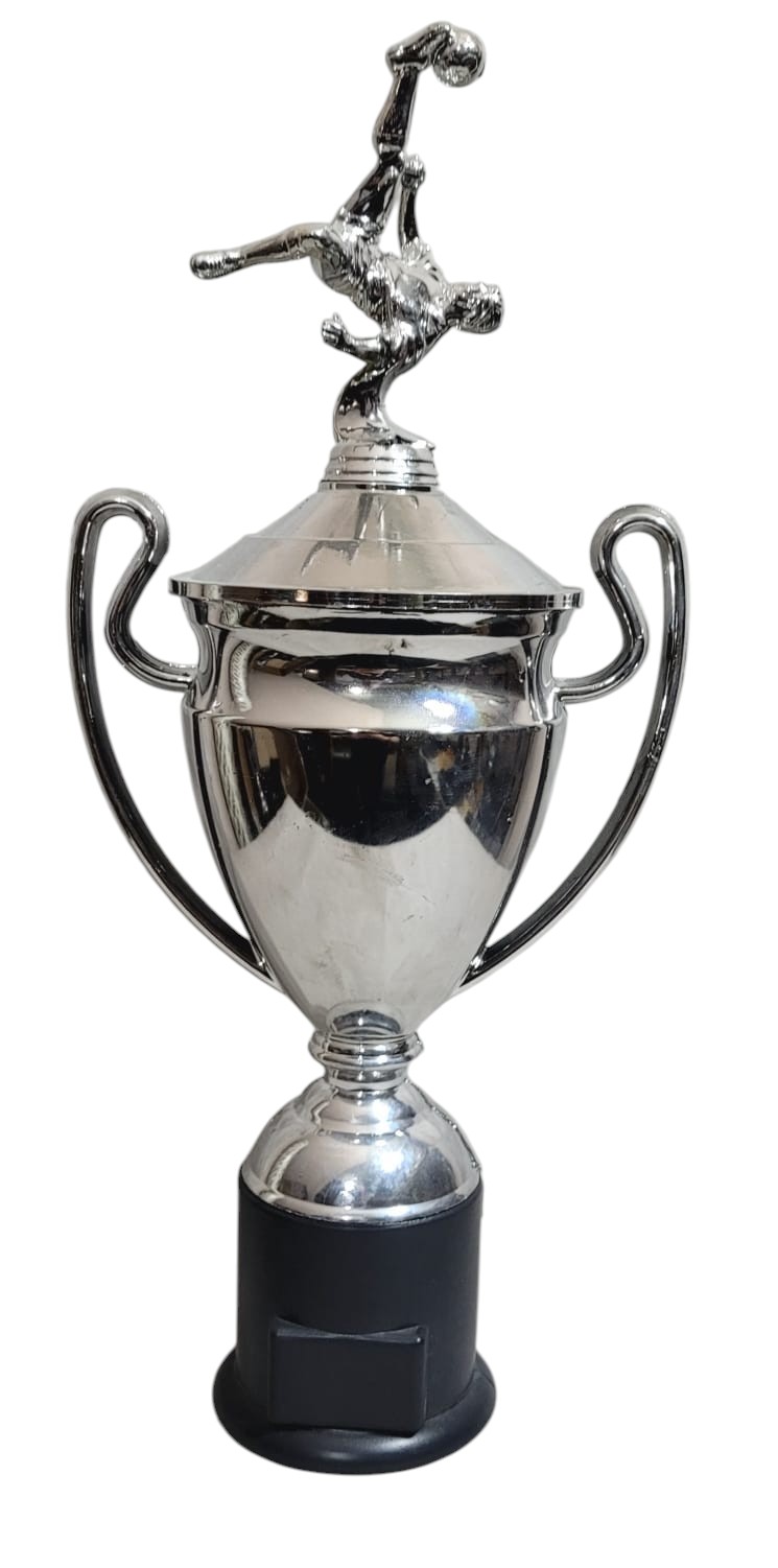 K11126 CHAMPIONS PLATEADA BRILLANTE CON TAPA 43 cm (ALEGORIA NO INCLUIDA)