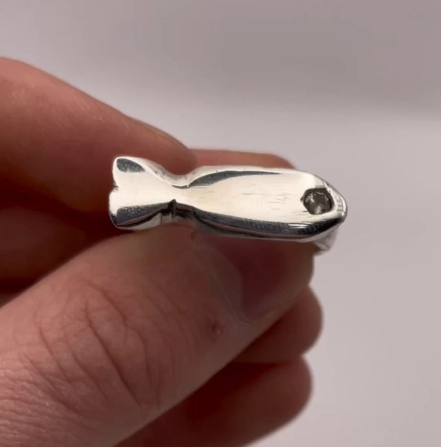 Silver fish ring