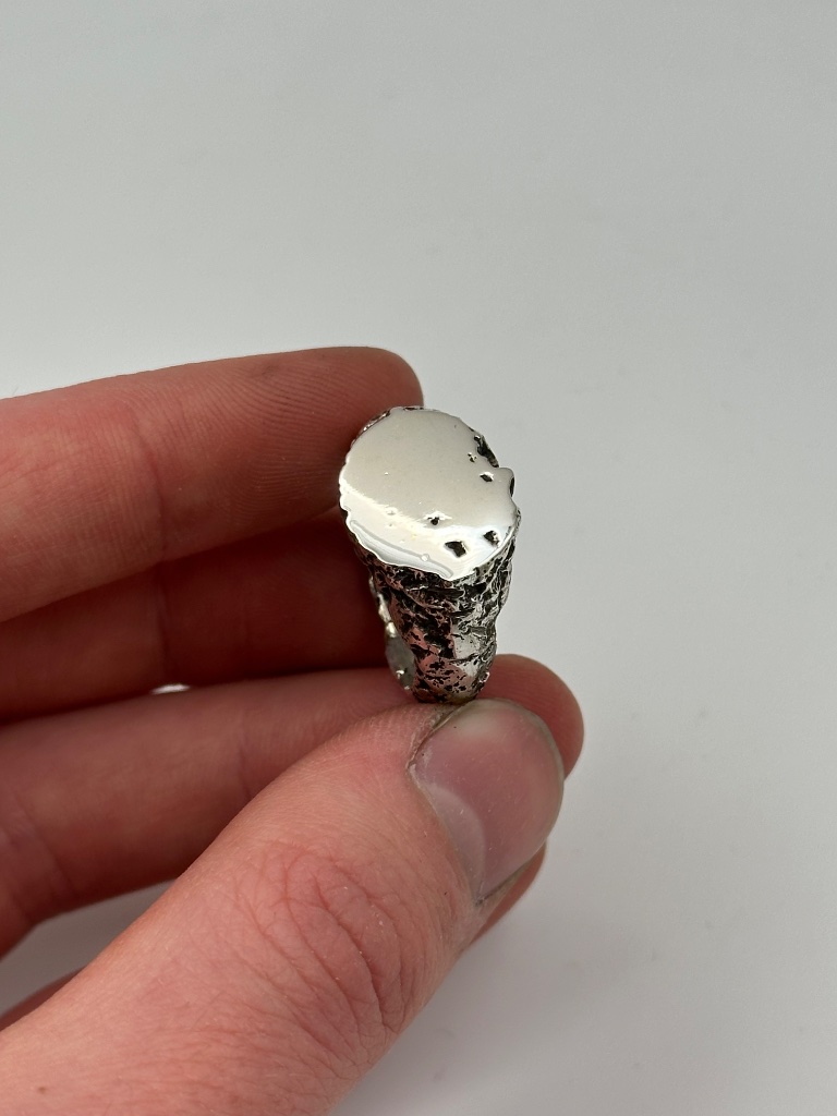 Textured silver signet ring