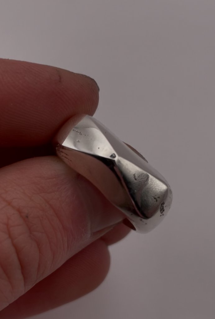 Geometric silver ring