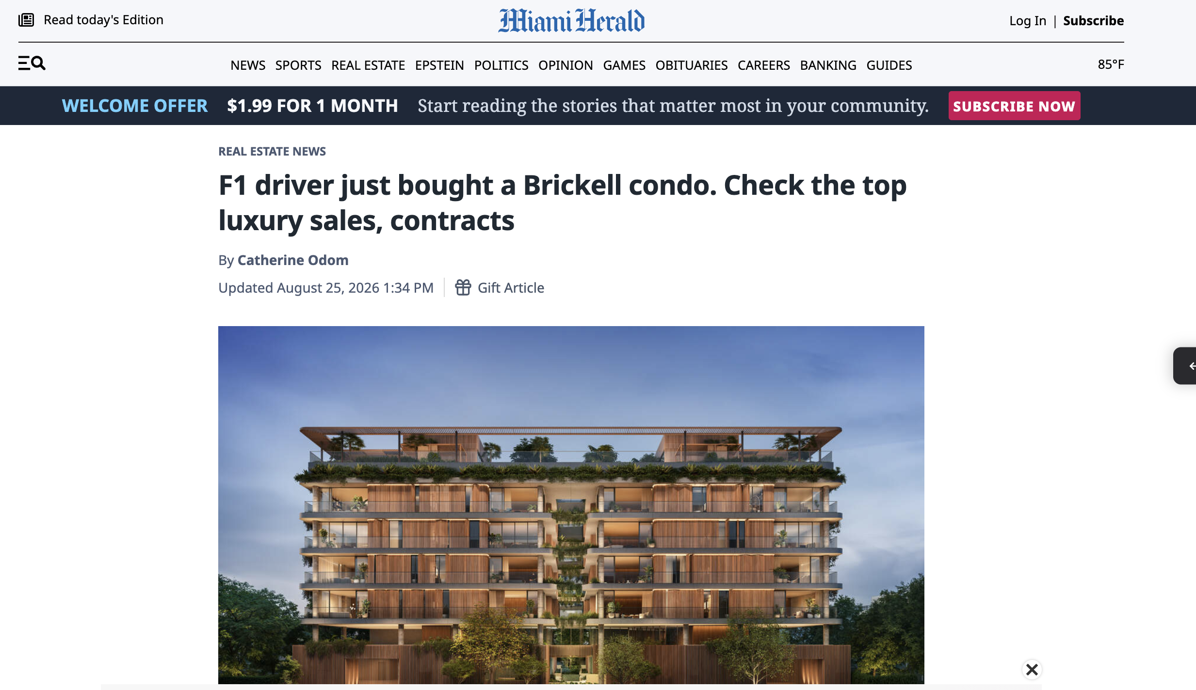 F1 driver just bought a Brickell condo. Check the top luxury sales, contracts — Miami Herald