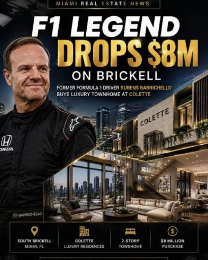 F1 Legend Drops $8M on Brickell — Former Formula 1 Driver Rubens Barrichello Buys Luxury Townhome at Colette