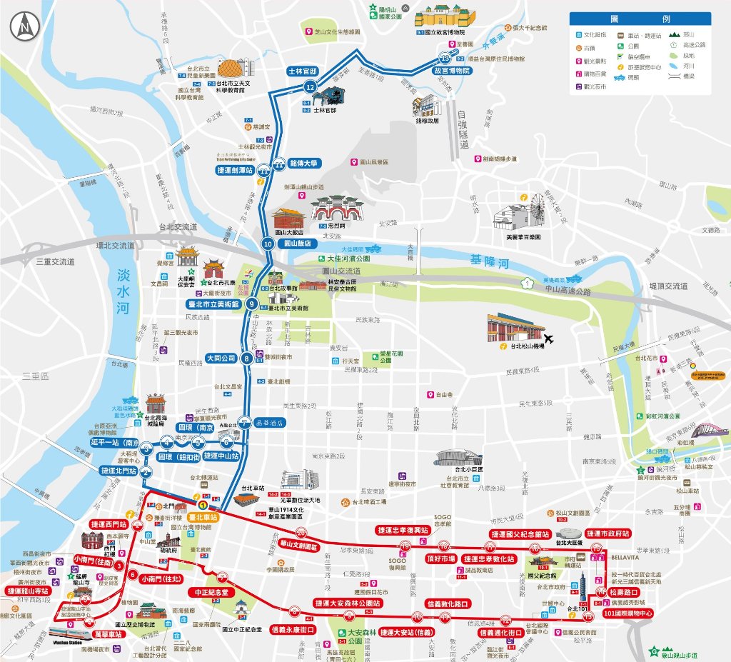 臺北雙層觀光巴士路線圖