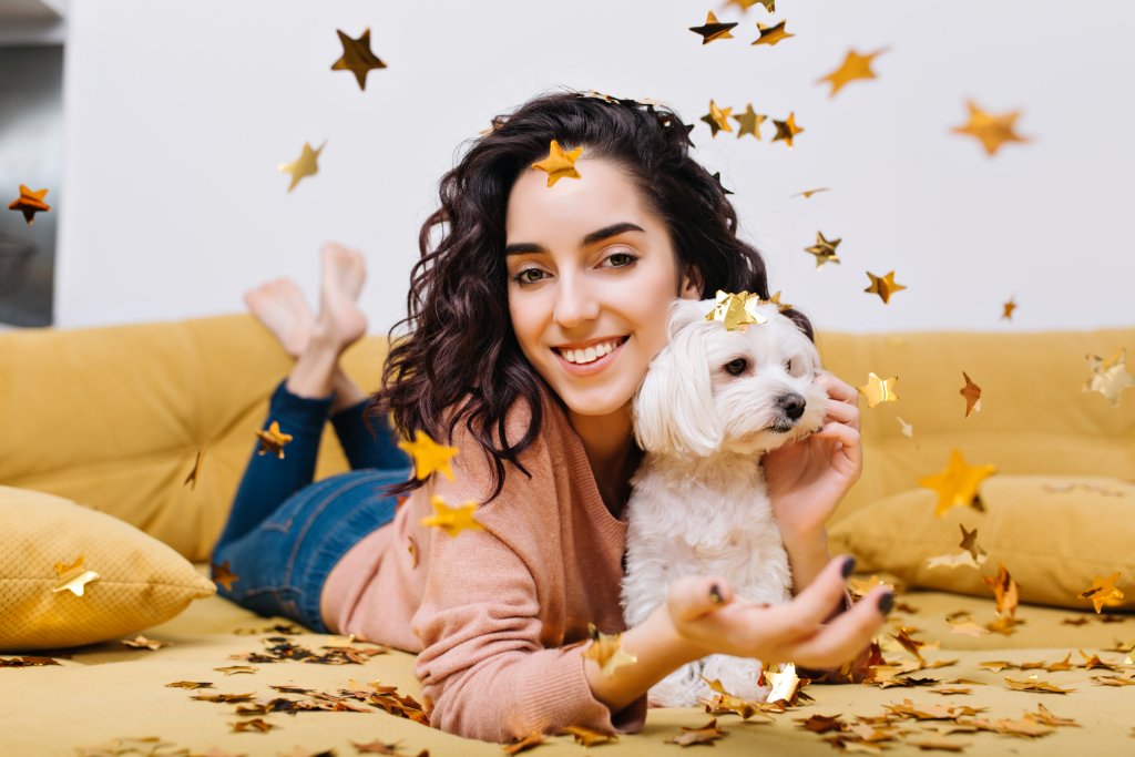 Pet parent with dog