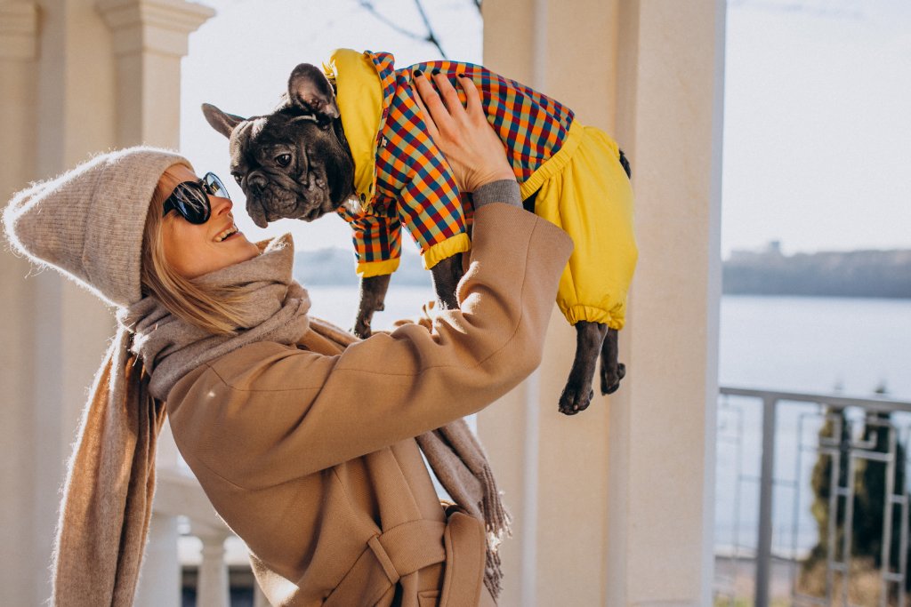 Happy pet owner moment
