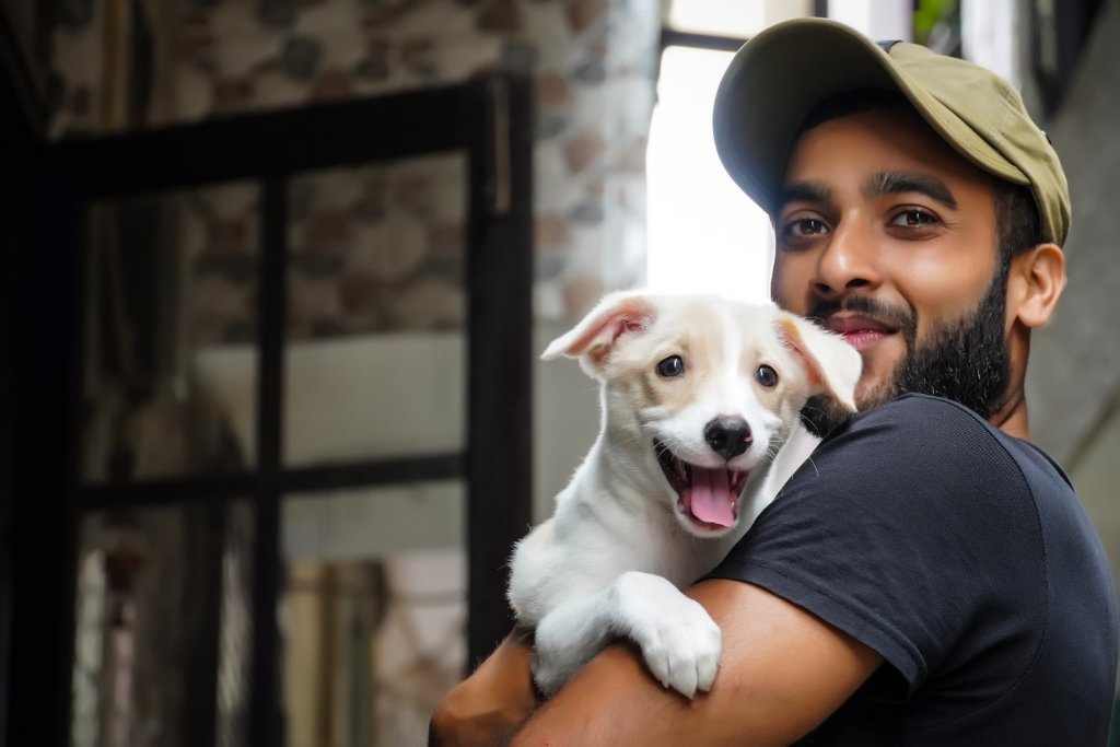 Happy pet lover