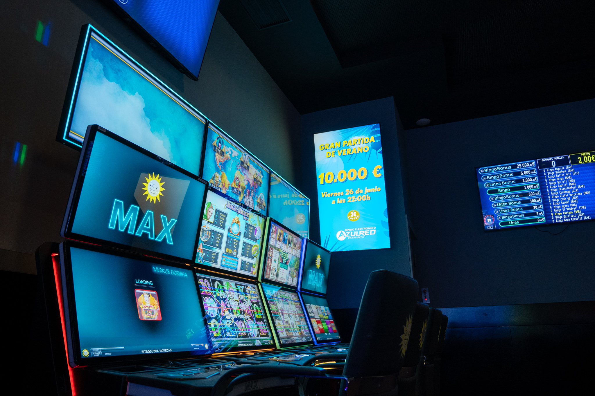 Pantalla de bingo electrónico en directo del Bingo Fortuna
