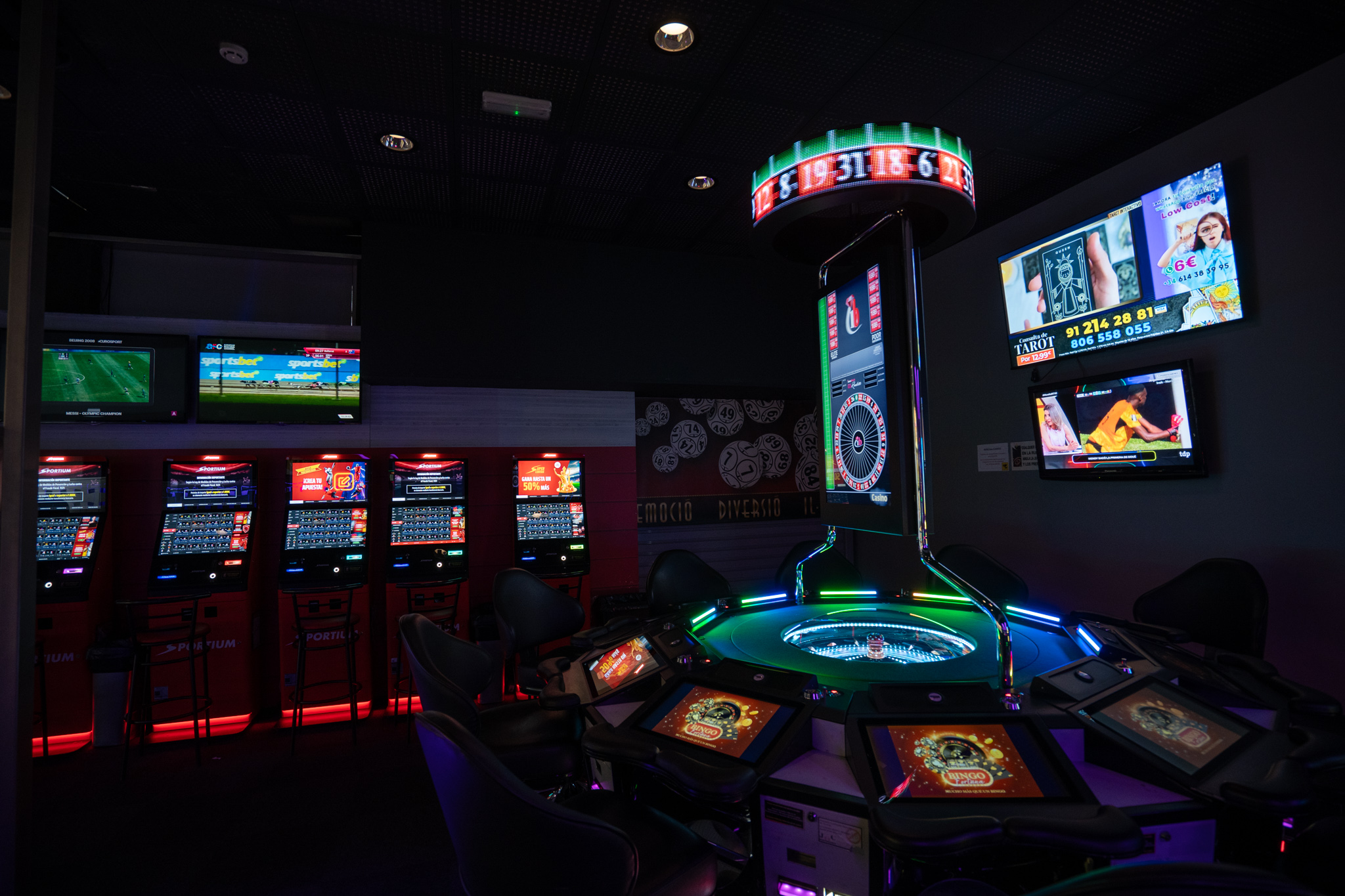 Ruleta electrónica y zona Sportium del Bingo Fortuna