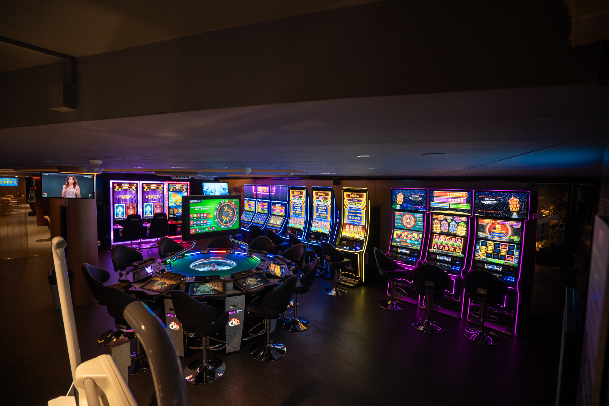 Ruleta electrónica central del Bingo Ciutat de Barcelona
