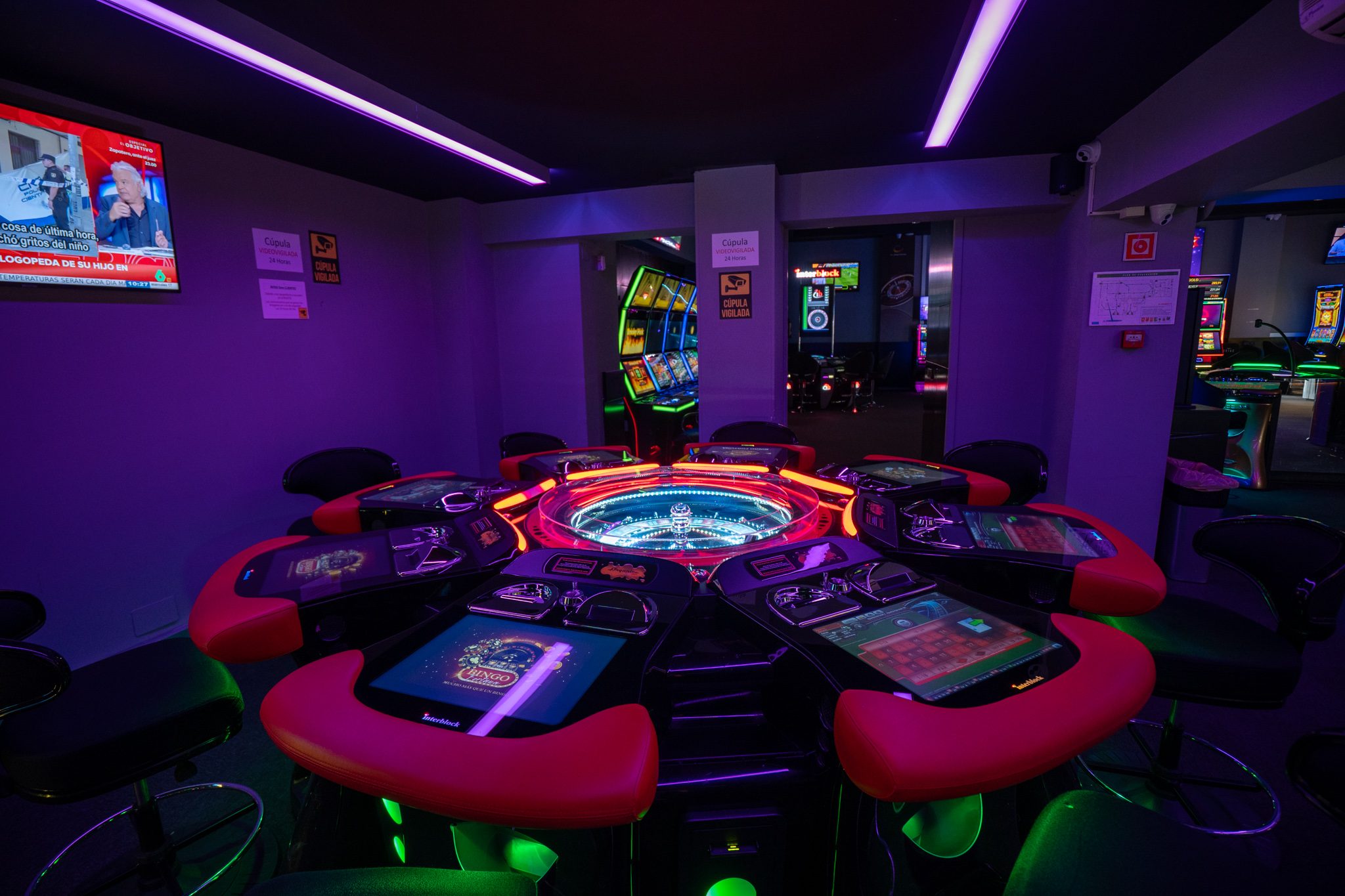 Ruleta electrónica con 8 puestos del Bingo Fortuna