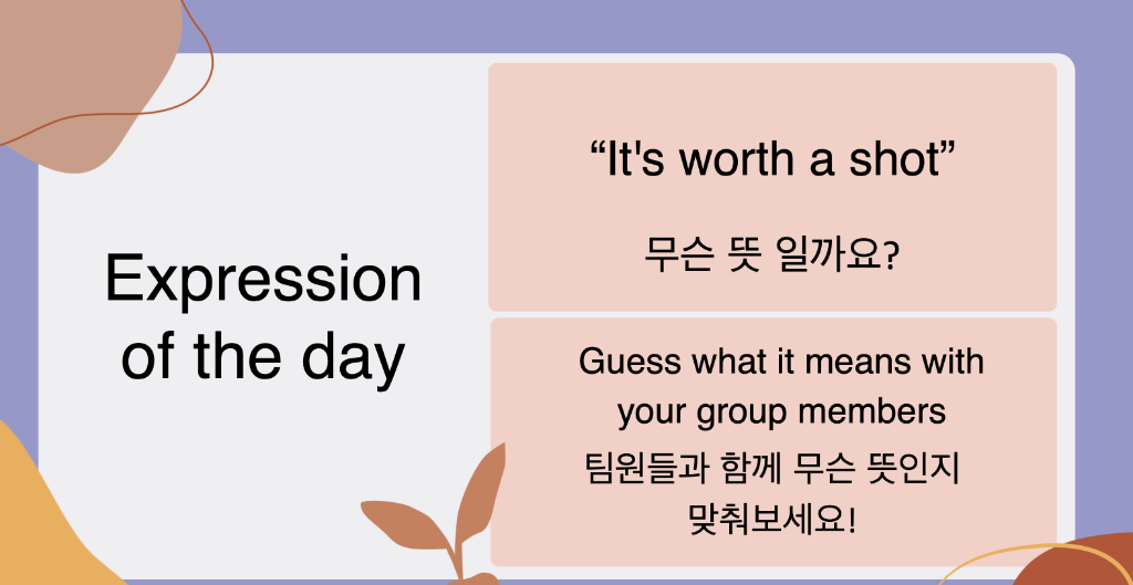 Expression of the day 1