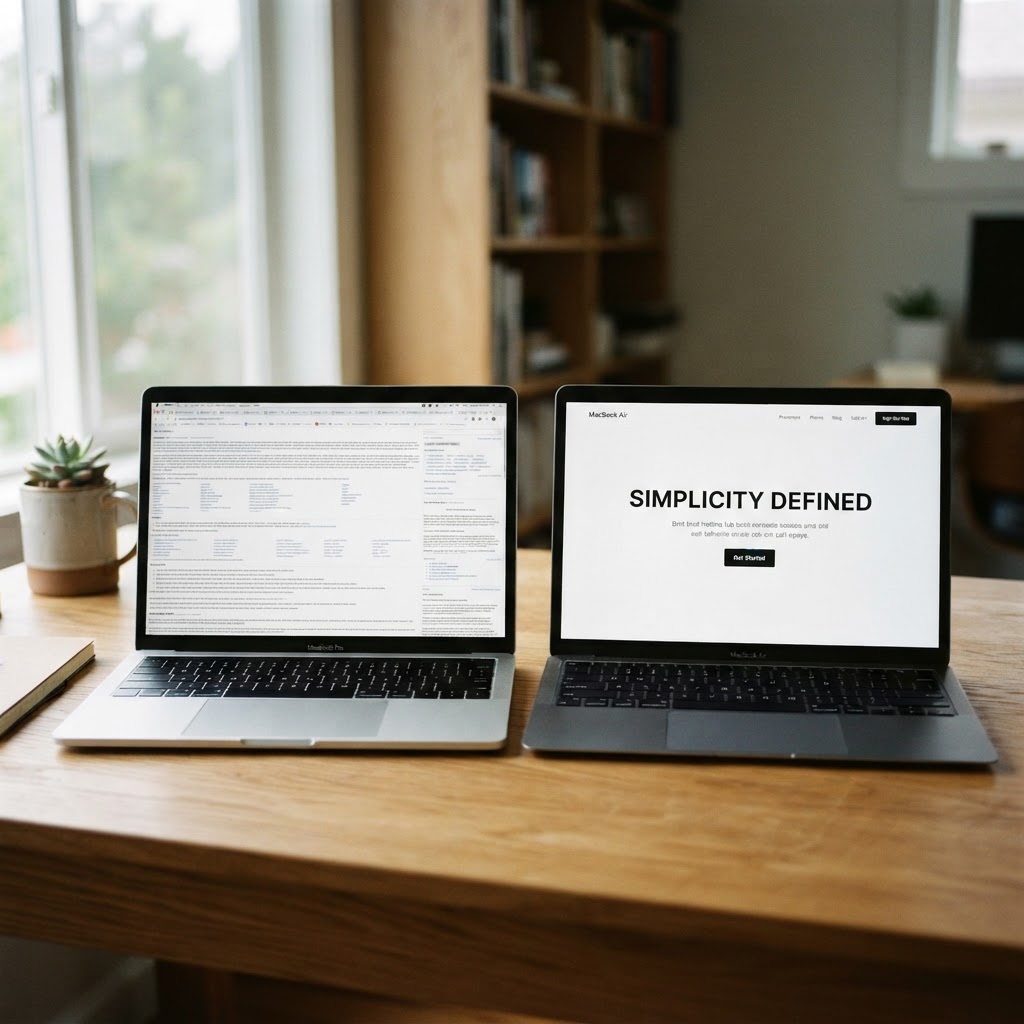A cluttered first screen forces visitors to work for information. A clean one gives it to them instantly.