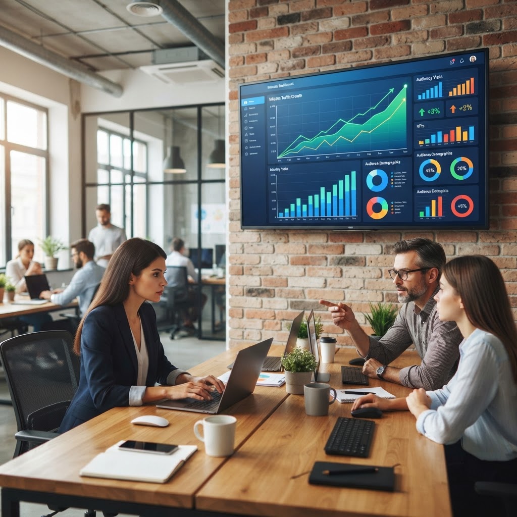 Visualizing your organic growth through data analytics dashboard views.