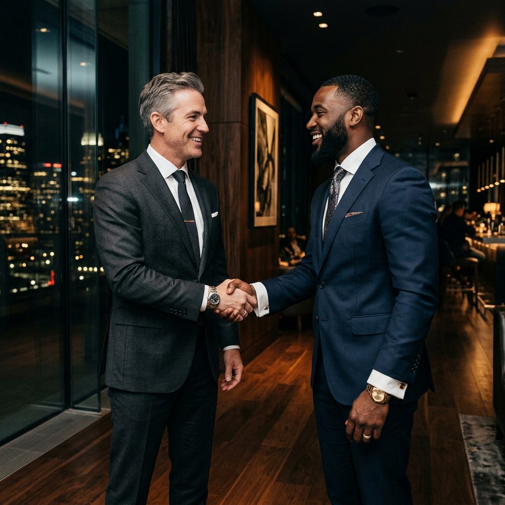 Entrepreneurs closing a deal