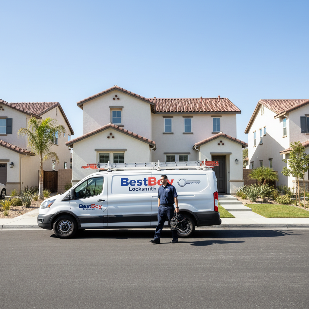 BestBoy Locksmith service van and technician in Sacramento