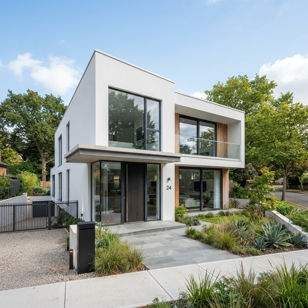 Witte gevel afwerking — Zottegem